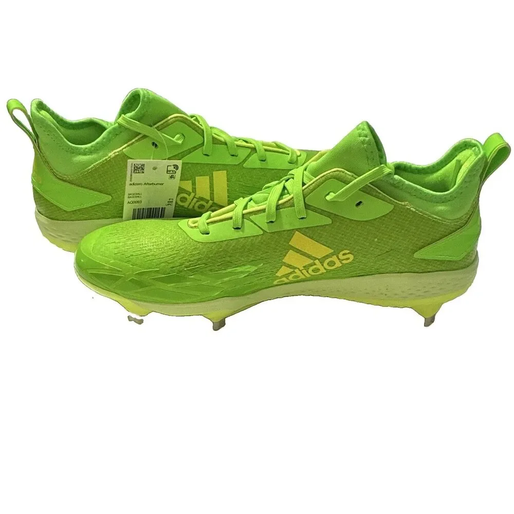 Adidas Adizero Afterburner AQ0093 Baseball Cleats Neon Green Mens 9 NWOB
